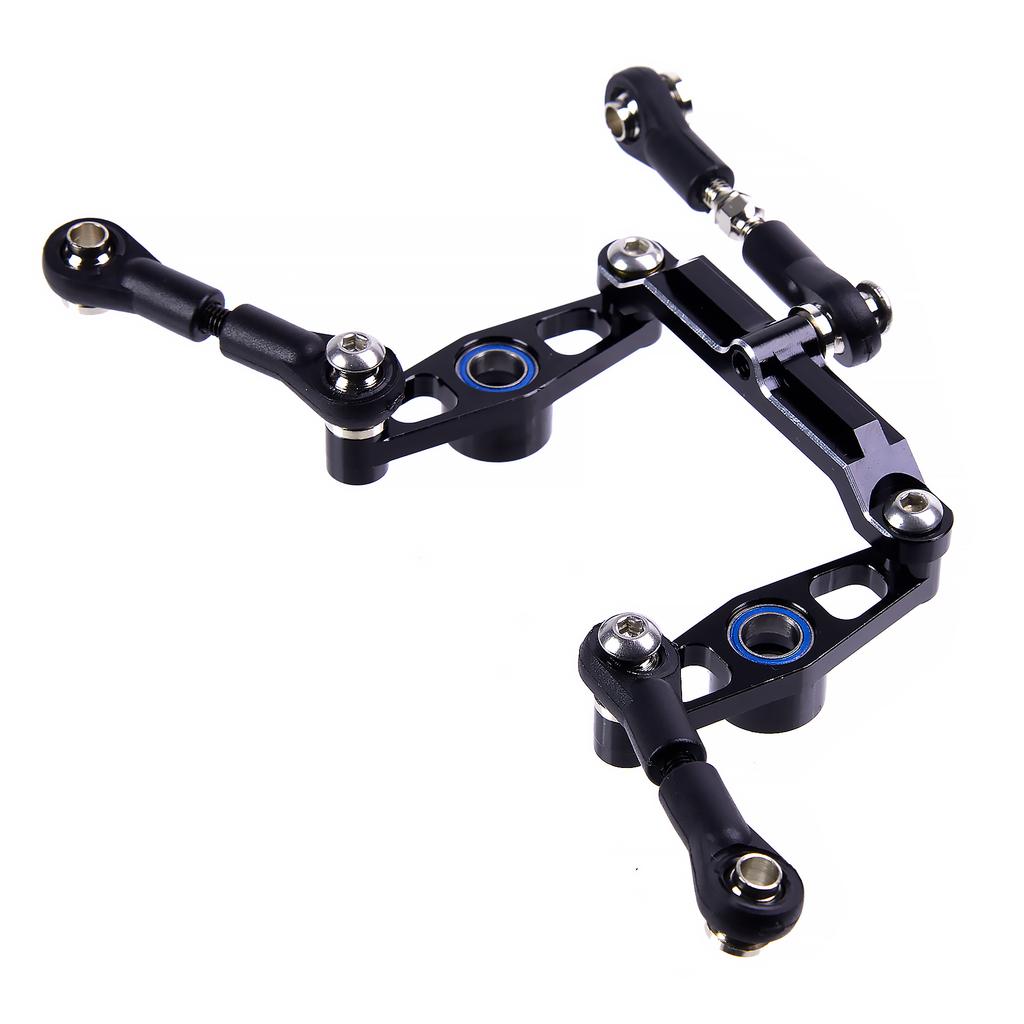 1/10 RC Car Alu Alloy Ball Bearing Crank Steering Arms Set with Tie Rod Steering Assembly for Tamiya TT-02 TT-02D TT-02E TT02-B