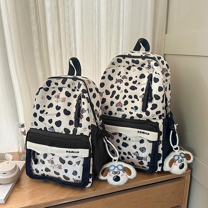 Dog Printed Backpack Student Lightweight Schoolbag Girls Large Capacity Backpack