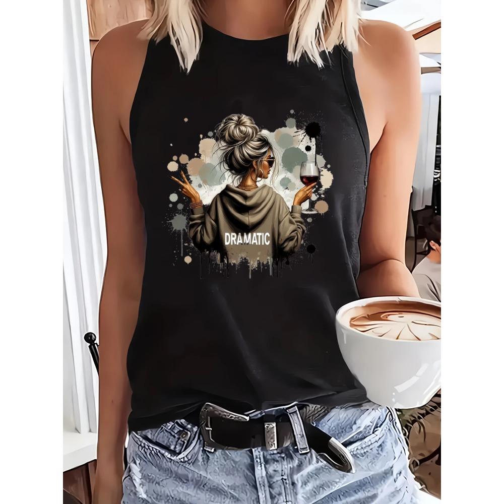 Hip hop vest T-shirt, dramatic wine art T-shirt S