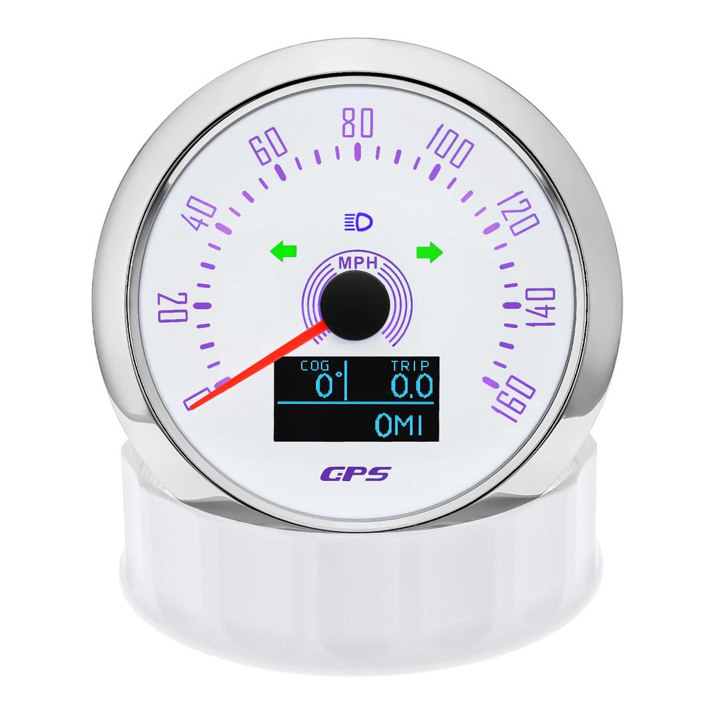 Waterproof Digital 85MM GPS Speedometer With GPS Antenna 0-160MPH 0-200KMH 7 Colors LED Backlight Odometer Gauge for 12V24V