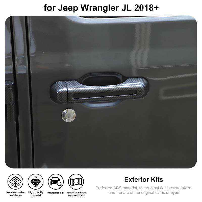 ABS Car Leaf Panel Air Vent  Decoration Tailgate Glass Hinge Tailgate Handle Shell Cover For Jeep Wrangler JL 2018 Up 4-Door  Exterior Accessories