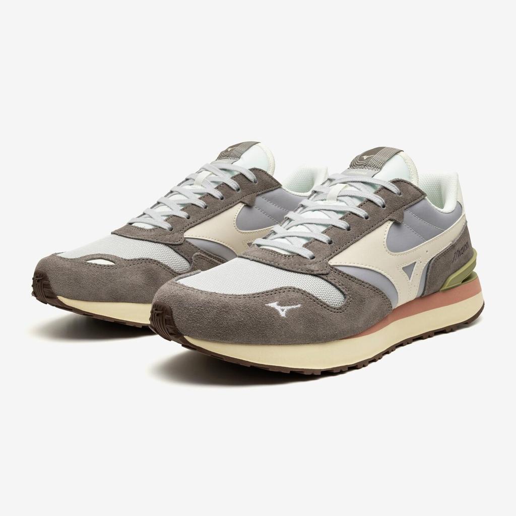 Mizuno RB87 Light and Size 2E Sneakers, Gray, Off-White, Sage, 26.5 cm,