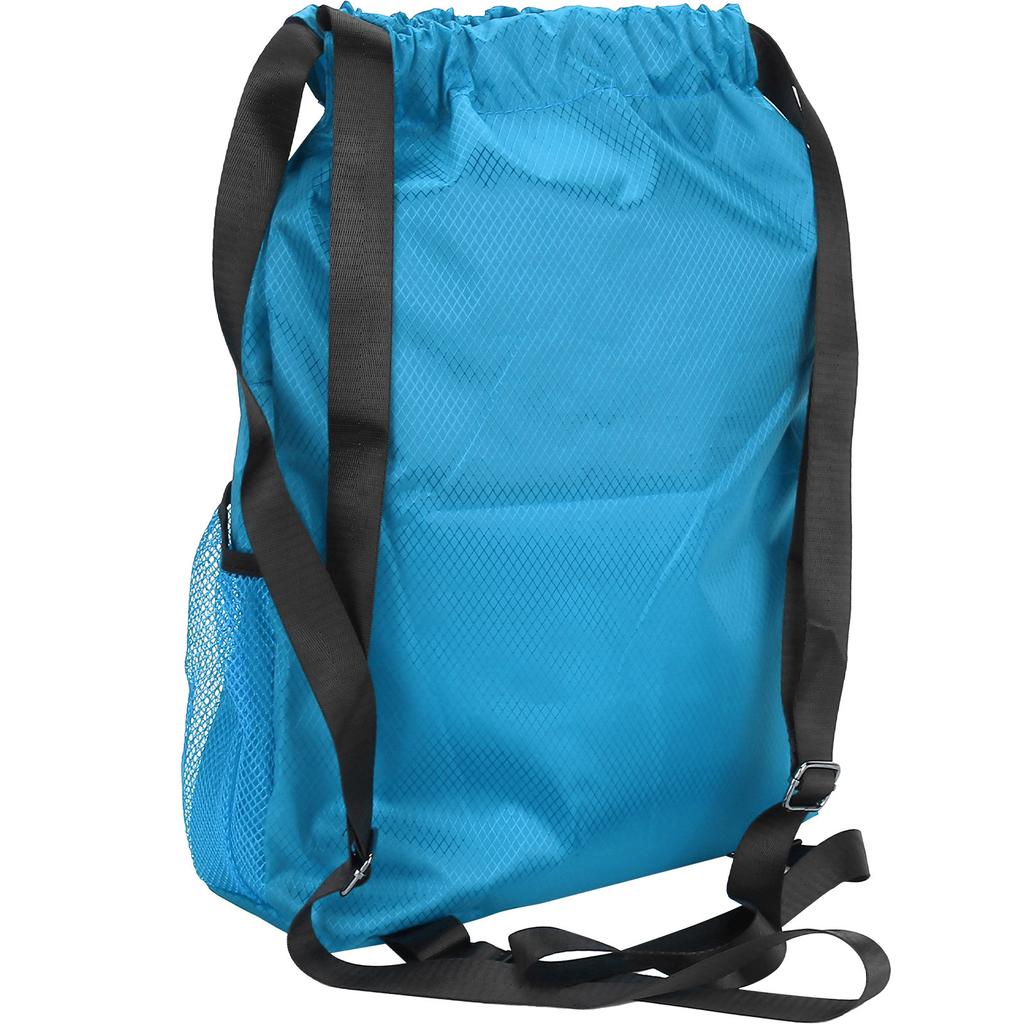 Polyester Fiber Drawstring Shoulder Thickened Travel Storage Bag Waterproof BackpackSky Blue
