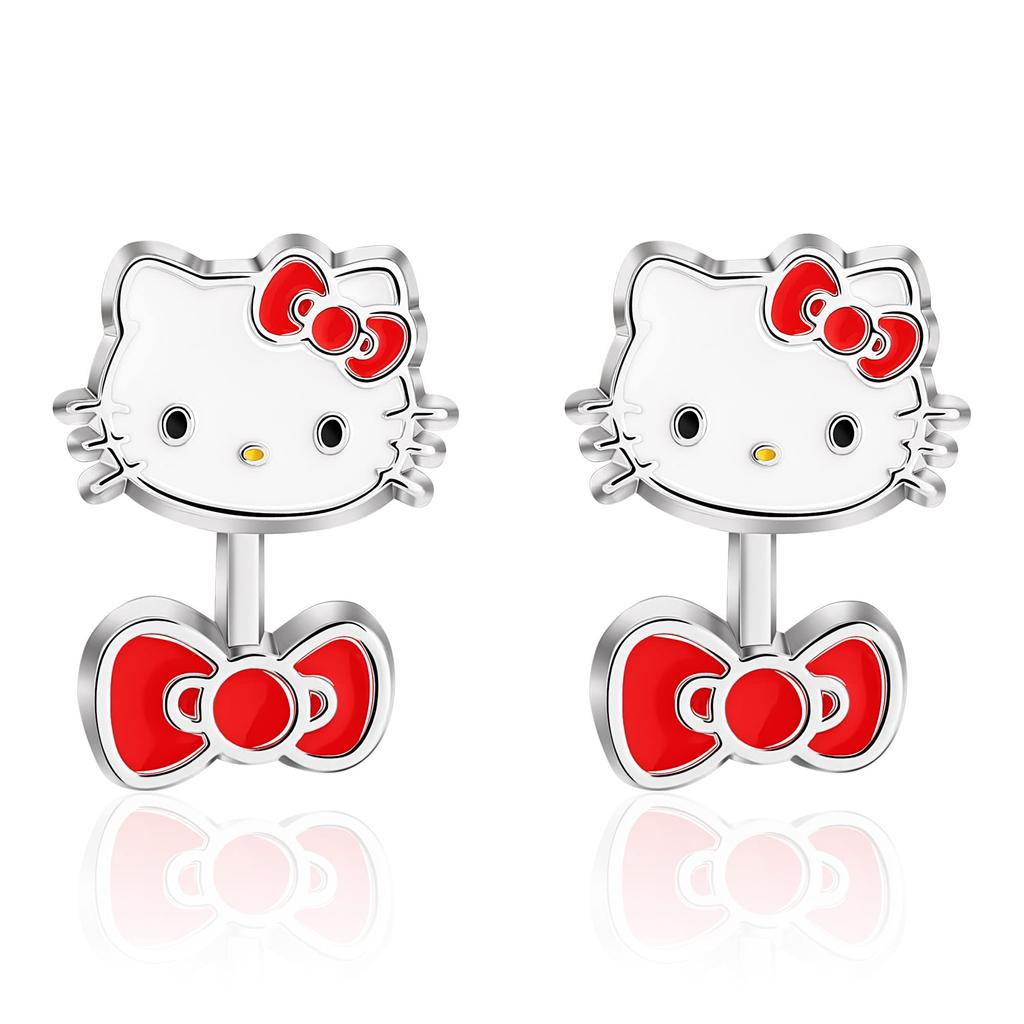Sanrio Hello Kitty Front Back Stud Earrings Enamel Hello Kitty Earrings Officially No Jewelry - Licensed, Costume,