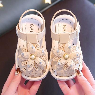 Girls Sandals Flowers Sweet Soft Children's Beach Shoes Kids Summer Floral Sandals Princess Fashion Cute High Quality