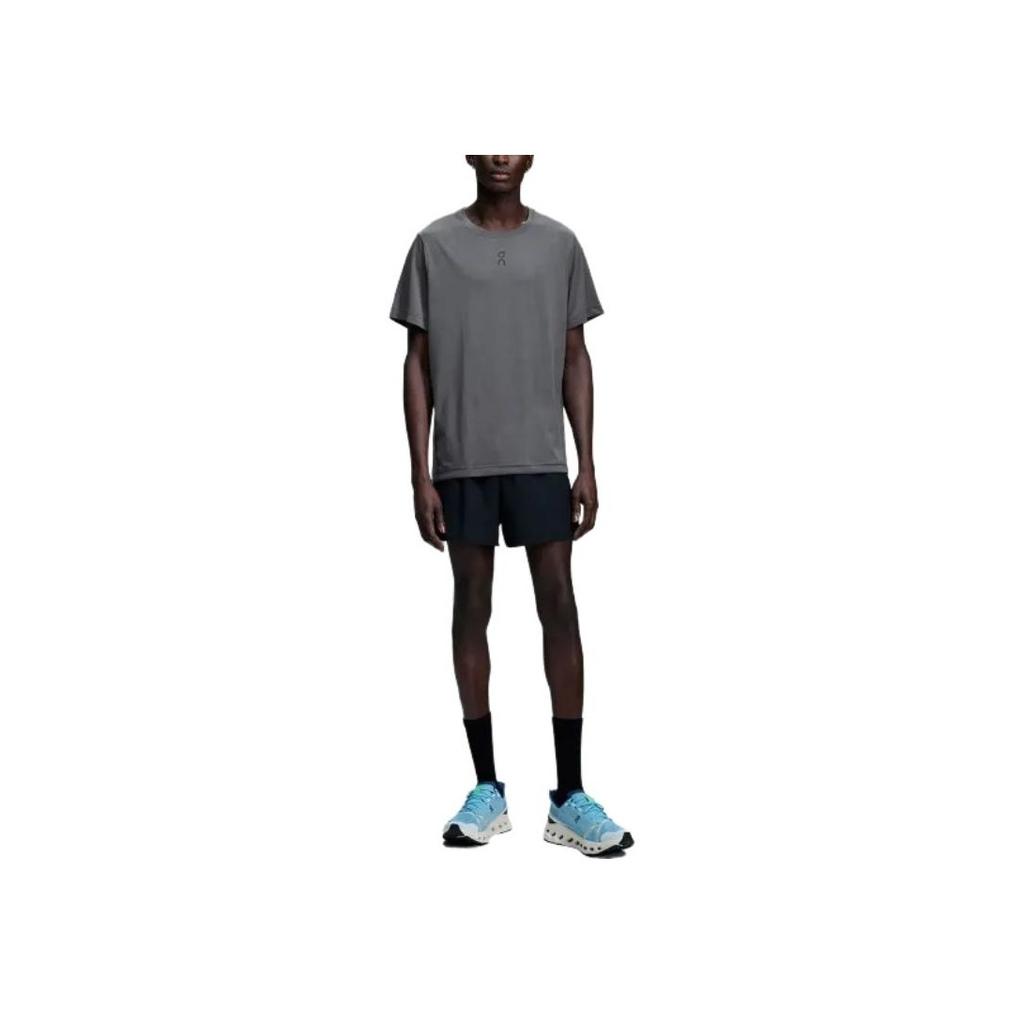 On Logo Round Neck Short Sleeve T-Shirt Men T-Shirts Gray 1ME30070122