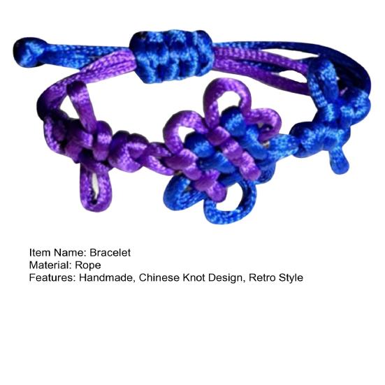 Chinese Knot Bracelet Retro Braided Bracelet Handmade Good Luck Bracelet Fashion Accessory for Men Women Daily Wear Cosplay