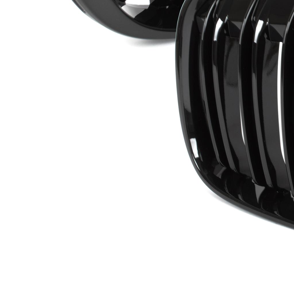 BMW X1 F48 15-19 Grilles Between the Headlights (kidneys) Left + Right Set BLACK GLOSSY DOUBLE BAR