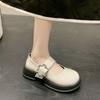 Sapatos Lolita Plataforma Sapatos Femininos Tendência Outono Couro Preto Envernizado Fivela de Metal Mary Jane Sapatos de Uniforme Escolar para Meninas Bonitas
