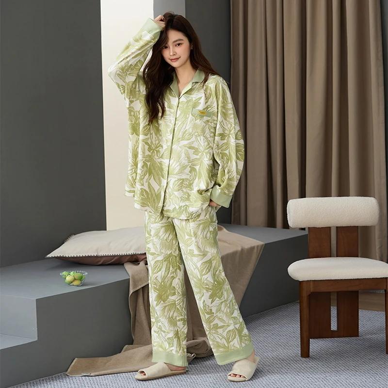 Set Pigiama da Donna Pigiama Caldo Maniche Lunghe Pantaloni Lunghi Autunno e Inverno Pigiama Casual Pigiama Morbido Pigiama Comodo Ragazze Comode