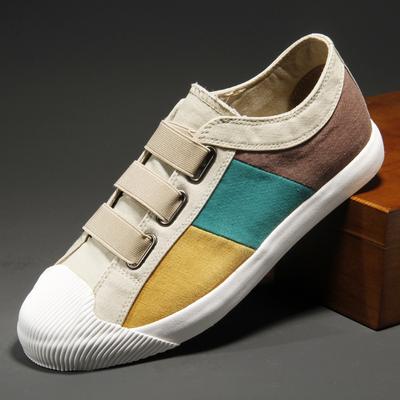 Spring New Men's One-pedal Breathable Canvas Shoes Classic Versatile Trend Fashion Soft and Comfortable Foot Shoes