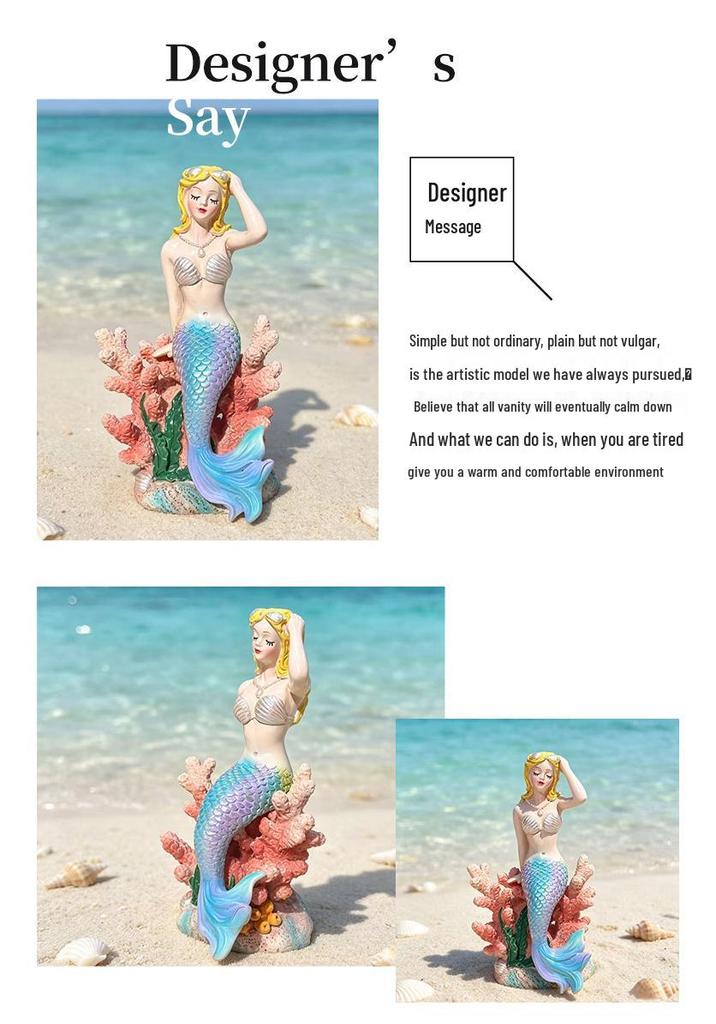 Mermaid Resin Ornament for Aquariums and Ponds