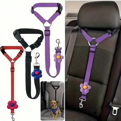 1Pc Pet Car Seat Belt Traction Rope, Car Cat And Dog Retainer, Retractable Car Safety Rope