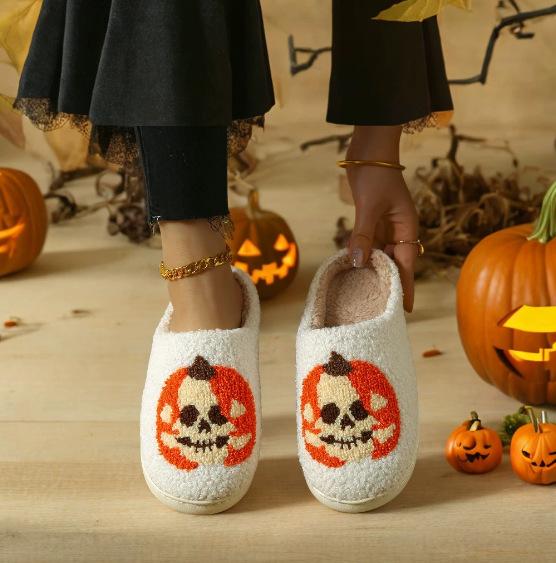 Fashion House Fuzzy Slipper Men Male Ghost Face Blue Evil Eye Home Shoes Plush Winter Warm Indoor Floor Non Slip Women Female Halloween
