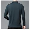 Men Loose Fit Long Sleeve Turn Down Collar Casual Solid Polo Shirt