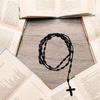 Multipurpose Hand Knotted Crossing Rosary Necklace Sturdy Cotton Thread Jewelry Accessory for Mindfulness Stylish Outfits