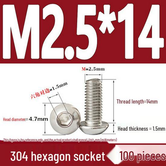 ISO7380 Stainless Steel Hex Drive Dome Head Screws - M2 to M16