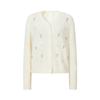 JOOOZ V-Neck Beaded Pure Wool Knit Cardigan
