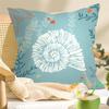 Summer Blue Nautical Throw Pillow Covers 18x18 Inch Set of 4 Ocean Lighthouse Starfish Seashell Cushion Covers Home Decor for Couch Cushion Cases