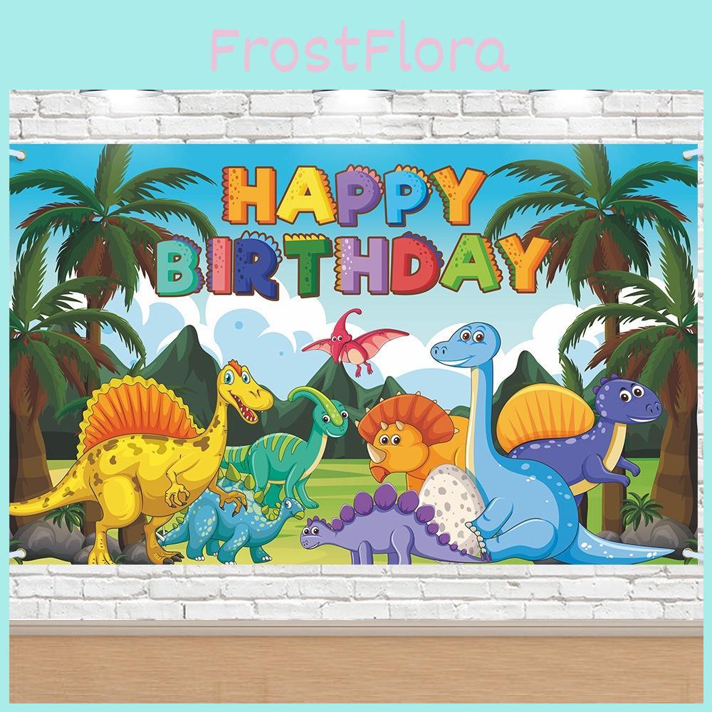 Themed Dinosaur Cartoon Background Banner For Birthday Party And Decor Event