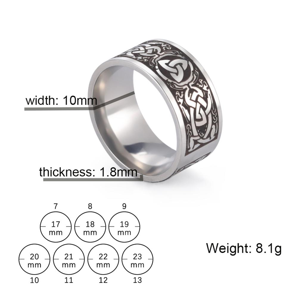 Punk Baum des Lebens Ring Edelstahl Vintage Wikinger Keltisches Knotenmuster Schmuck für Damen Herren Gothic Party Geschenk