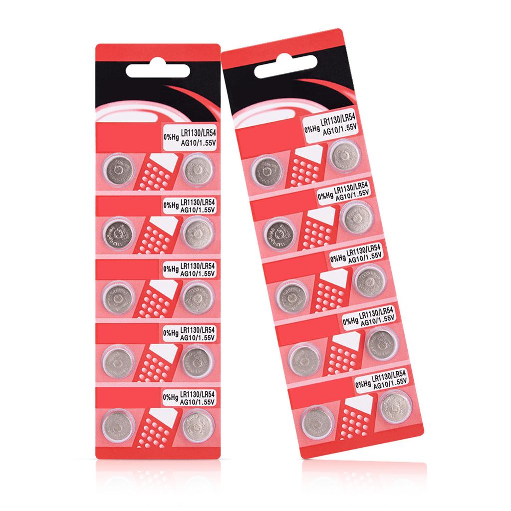 Pack of 10/20 High Capacity AG10 LR1130 Button Batteries AG10 LR1130 Alkaline Button Cell Battery for Small Electronics