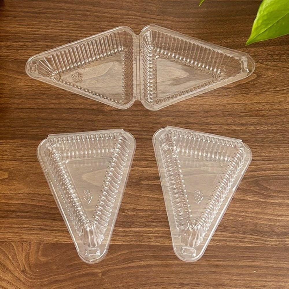50pcs PET Plastic Cake Slice Containers Disposable Pie Package Box Dessert Storage Box  Bakery Use