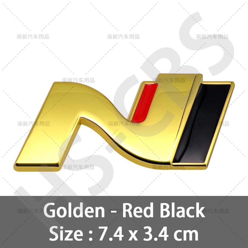 1Pc Metal N Emblem Logo N Badge Decal Nline ar Stickers For IX25 IX35 I20 I30 Kona Tucson Sonata Elantra Veloster Accent Car Styling