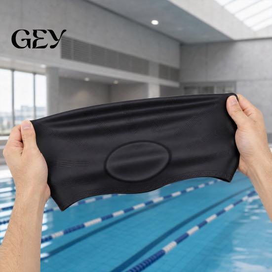 Short Hair Swim Cap Adults Silicone Swimming Cap, Waterproof Non-slip Elastic Pool Hat, Men Soft Women Ear Protection Bathing for Long