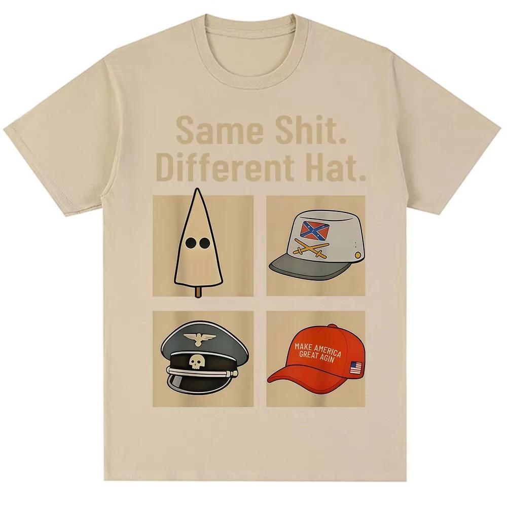 Funny Same Shit Different Hat Meme Graphic T-shirt Men Women Humor Vintage Novelty T-shirts Oversized Cotton Casual T Shirt 4XL