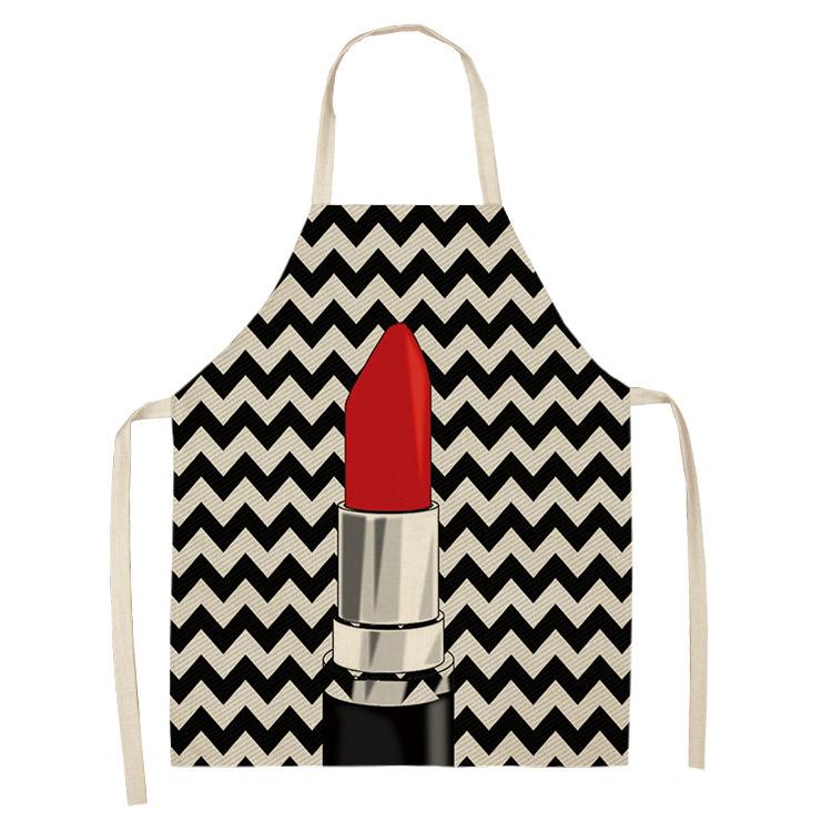 Fashion Makeup Apron Lipstick Nail Polish Print, Kitchen Cooking Bib, Multiple Sizes Available