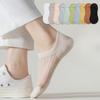 5 Pairs of  Women's Summer Thin Cotton Mesh Non Slip Non Slip Heel Shallow Mouth Invisible Boat Socks