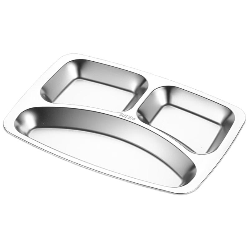 Lijia Kitchenware 3-Compartment Stainless Steel Dinner Plate