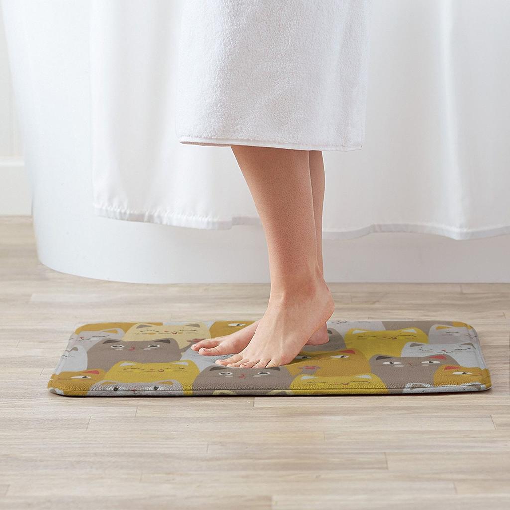 1PC Cats Pattern Kitchen Rug Non-Slip Door Mat Pop design Bathroom Rug Bath Mat Carpet for Home Sink Laundry Decoreeree