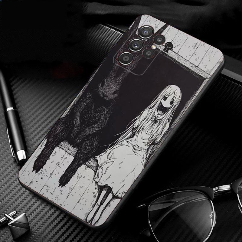 Phone Case For Samsung Galaxy S26 S25 S24 S23 S22 S21 Ultra S24 S23 S22 S21 S25 Plus S24 FE Horror Ghost Girl Art