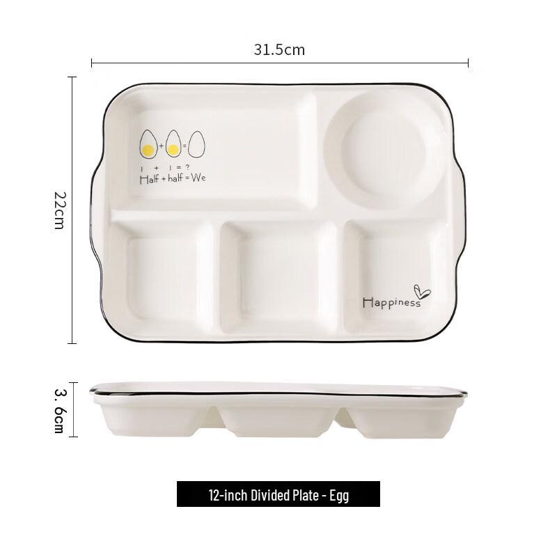 Ceramic 5-Compartment Meal Plate