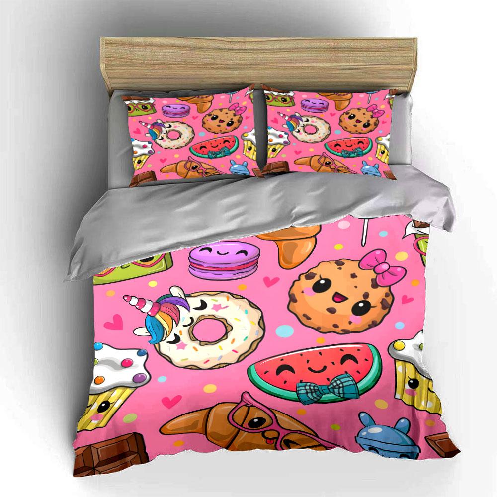 Cute Dessert Trio For Celebrations  Kid'S And Adults' Bedroom Decor, Exquisite Three-Piece Bedding Set Gift