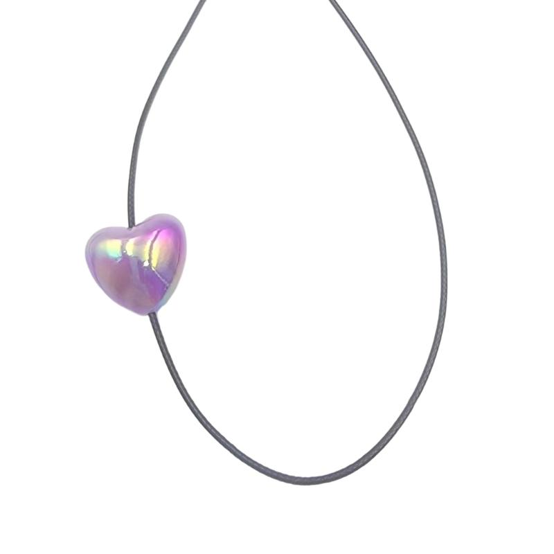 Sweet Heart Pendant Necklace Silver Heart Necklace Fashion Jewelry Women Y2K Gradient Heart Choker Fashion Decoration