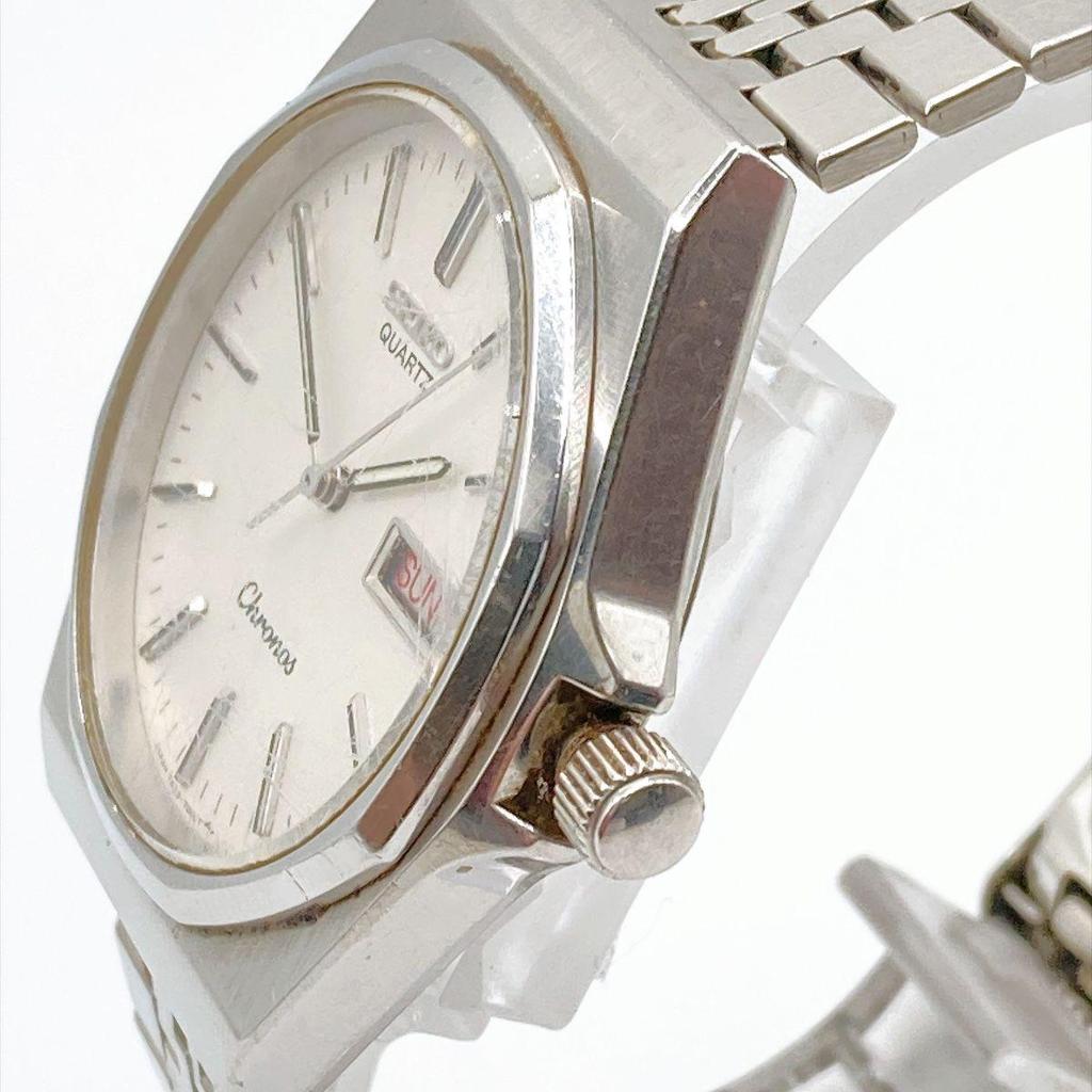 Used 538 SEIKO Chronos Men's Watch Quartz Day-Date Working
