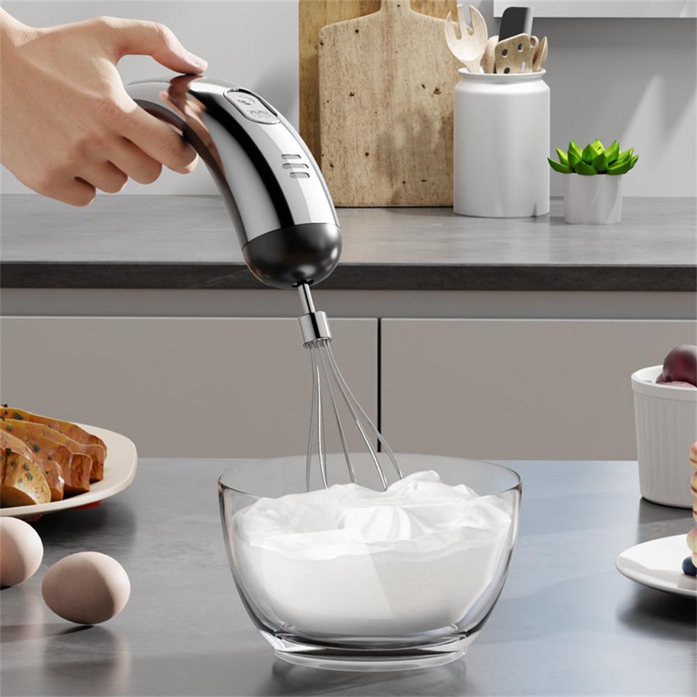 1 Set Elektrischer Schneebesen 1500mAh 5 Geschwindigkeiten 2x Rührköpfe Vielseitige Schneebesenköpfe Zum Schlagen von Eiern, Aufschlagen von Sahne Küchenwerkzeuge