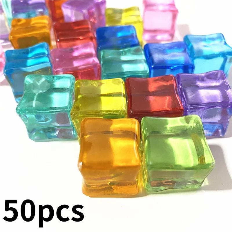 18mm High Transparency Simulated Ice Cubes 30/50/100Pcs - DIY Handmade Craft Accessories for Jewelry, Fish Tank & Bar Decor