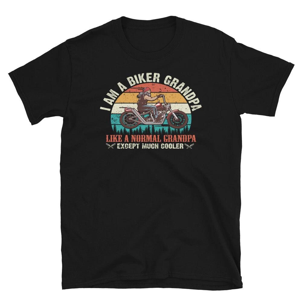 I AM A BIKER GRANDPA Motorcycle Rider T-Shirt L