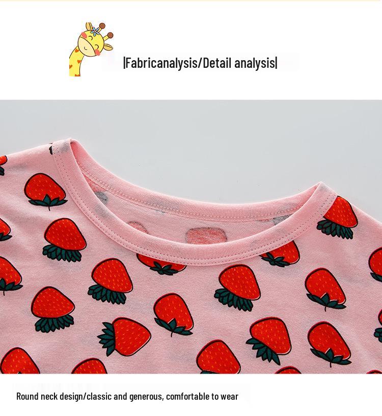 2024 New Summer Cotton Pajama Set for Girls - Short-Sleeve, Thin, Princess Design for Baby and Kids