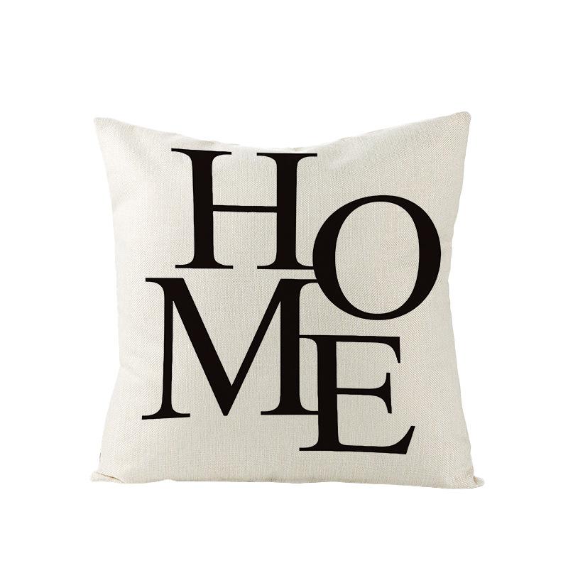Home Furnishings Nordic Polyester Cushion Cover Black Letter Digital Print Cushion Cover Cushion Cover