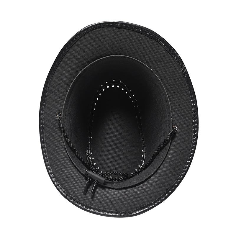 Sun Hat Men's Summer Outdoor Western Cowboy Hat Sun Hat Fishing Hat Big Eaves Beach Leather Hat