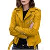 Women's PU Leather Motorcycle Jacket - 2026 Korean Style, Slimming, Short Trendy Fall/Winter Outerwear