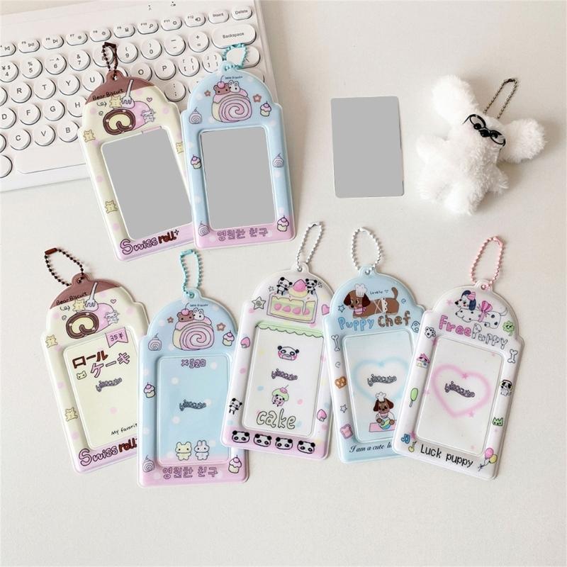 Photocard Holder Korean Popular Photo Card Holder with Keychain ID Cards Holder Pendant Keychain Student Card Sleeves