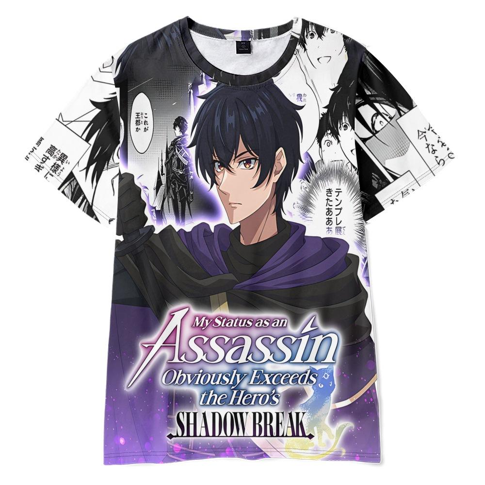 Mein Status als Assassine übertrifft offensichtlich den des Helden Gedrucktes T-Shirt Herren Damen Lässig Rundhals Kurzarm Kind Lustig Trendig Unisex T-Shirts Tops