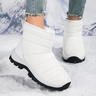 Damen Winter Schneestiefel mit dicker Sohle und Plüsch