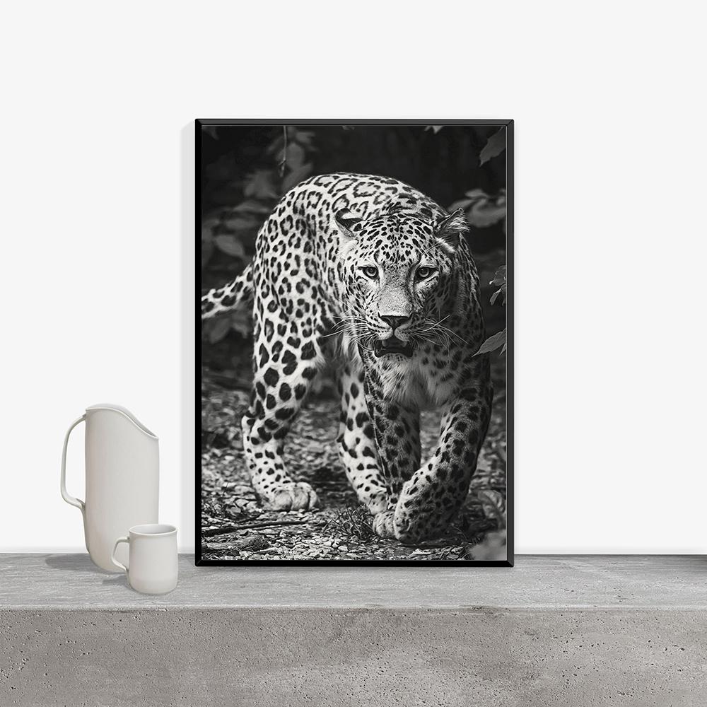 Black And White Leopard Fashion Animal Poster Print Canvas Wildlife Wall Decor Painting Room Home Picture Art Inspired Street